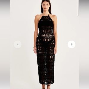 Revolve Rumer Ines Knit Black Maxi Dress Size Small